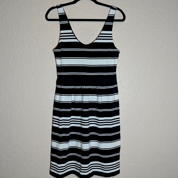 J. Crew navy/white striped back button dress - Picture 4 of 7